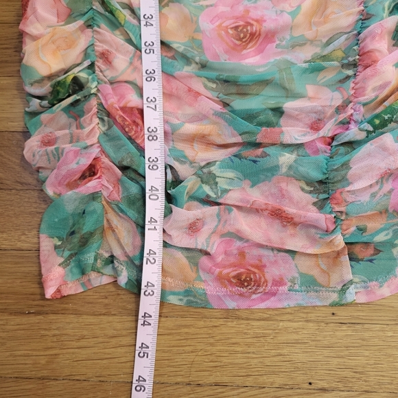 ASOS NWT Design U-Wire Bandeau Strapless Ruched Floral Maxi Dress Size 14 - Picture 8 of 8